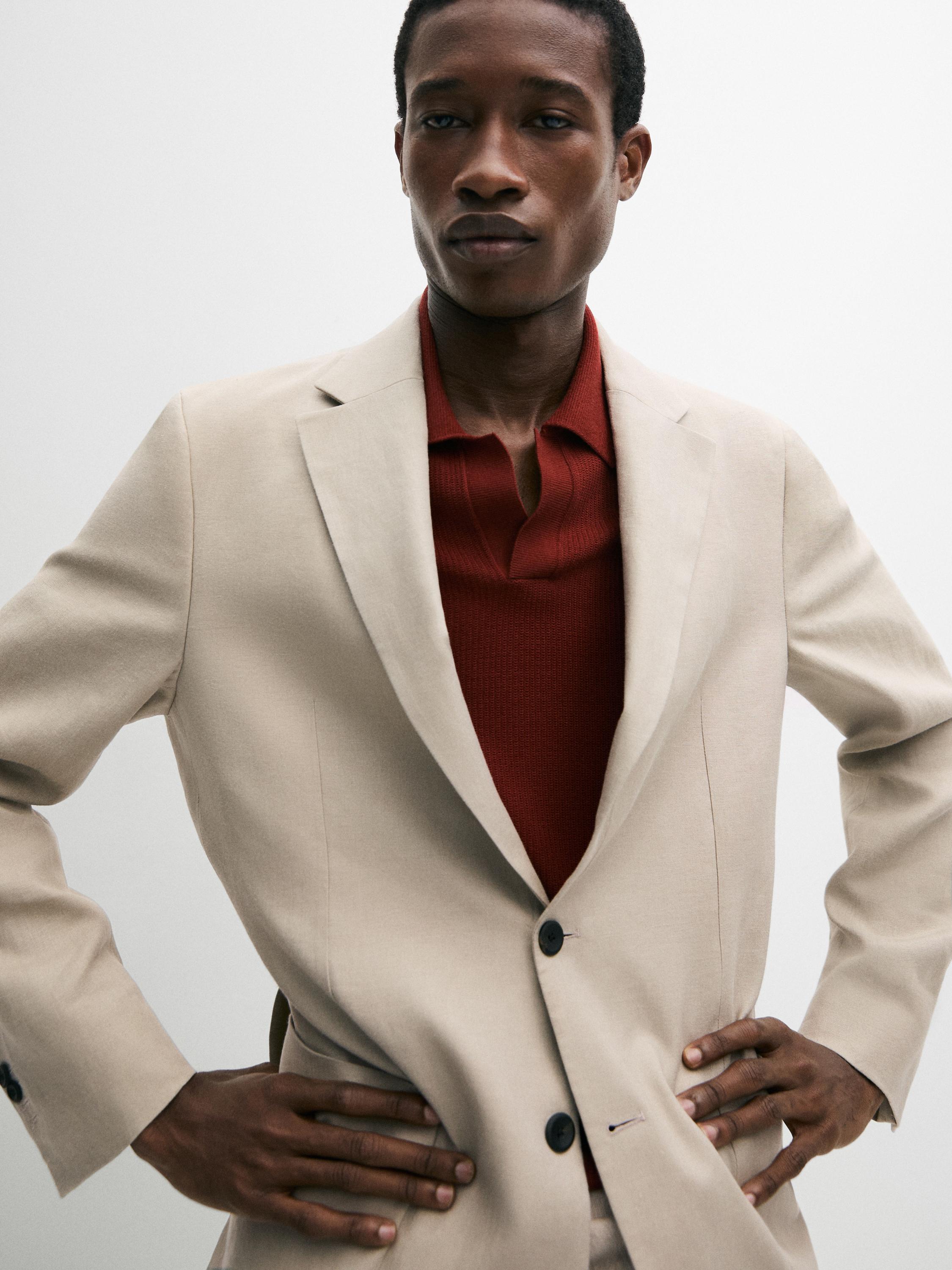 100% linen suit blazer